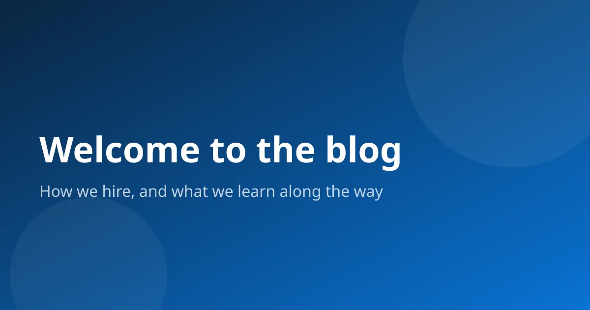 Soft blue gradient with the words "Welcome to the blog"